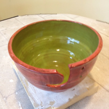 Yarn Bowl - Red and Green